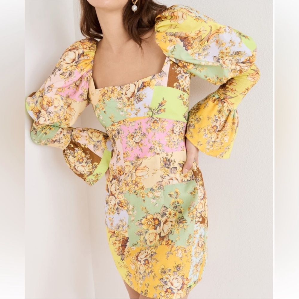 Alemais Matilde Puff Sleeve Mini Dress